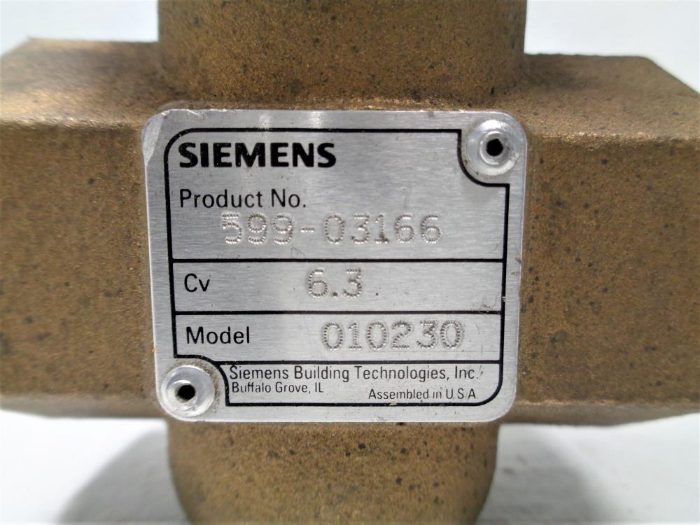 Siemens 3/4" Pneumatic BRZ Globe Valve 010230 W/ Actuator 010231